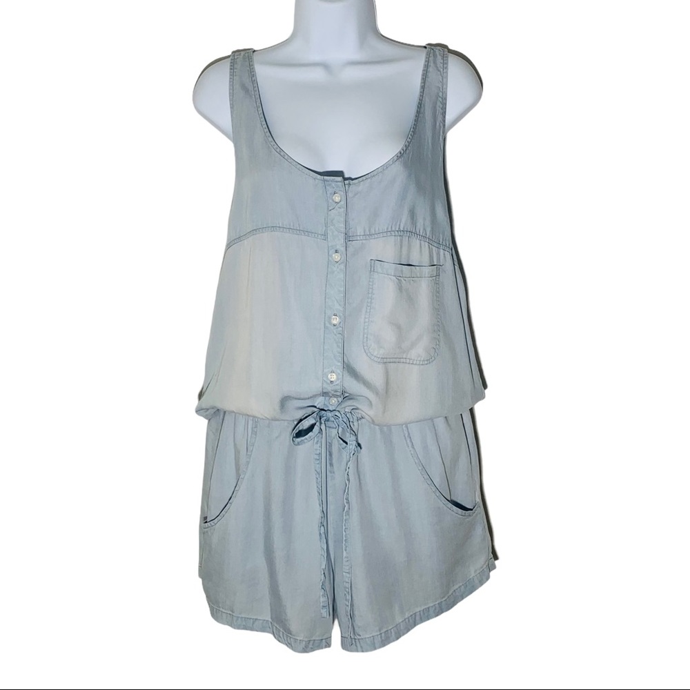 Rails Lightwash Chambray Lily Romper - image 1